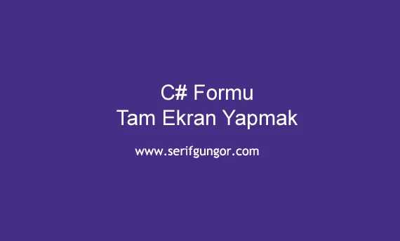 C# Formu tam ekran yapmak