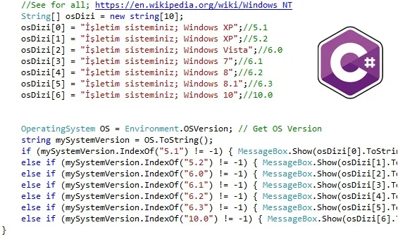 C# ile İşletim Sistemi Tespiti